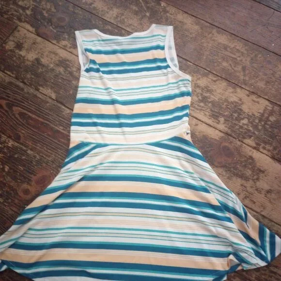 LuLaRoe Blue Striped Dress - Size Large - Picture 2 of 3